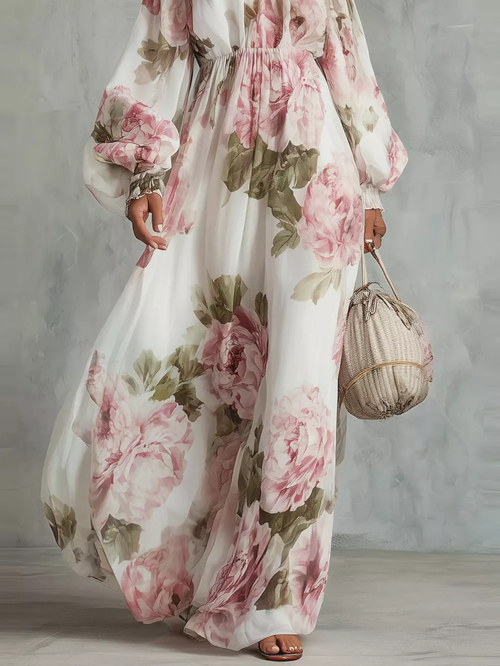 Floral Off Shoulder Maxi Dress, image 3