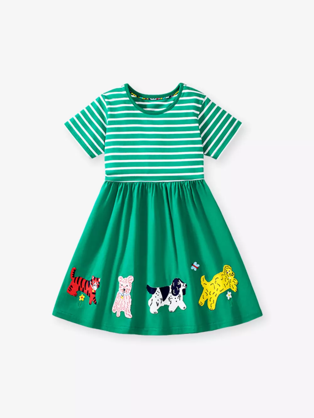 Children's Dinosaur Striped Casual Dress, image 4