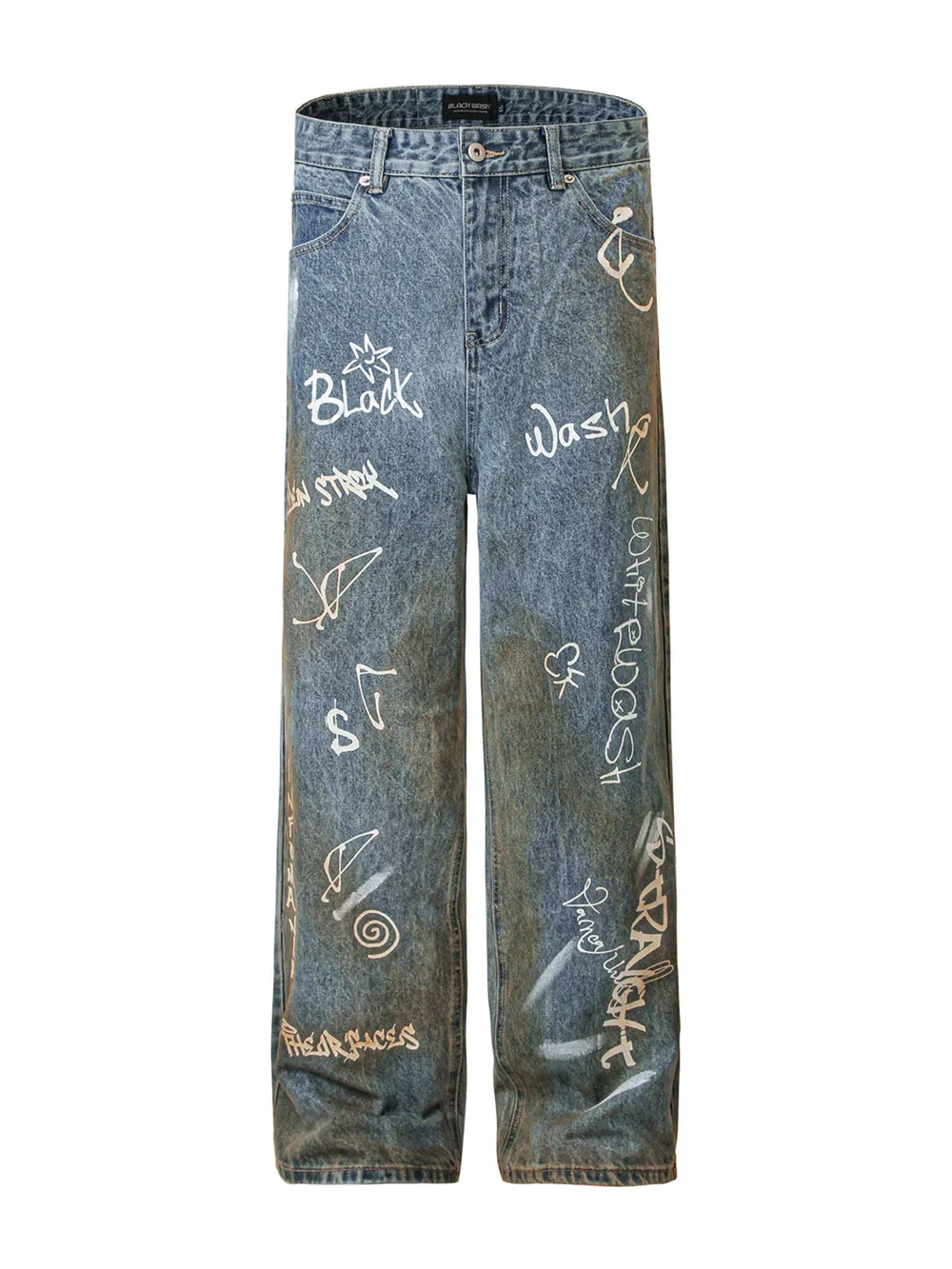 Men's Graffiti Art Loose Fit Jeans