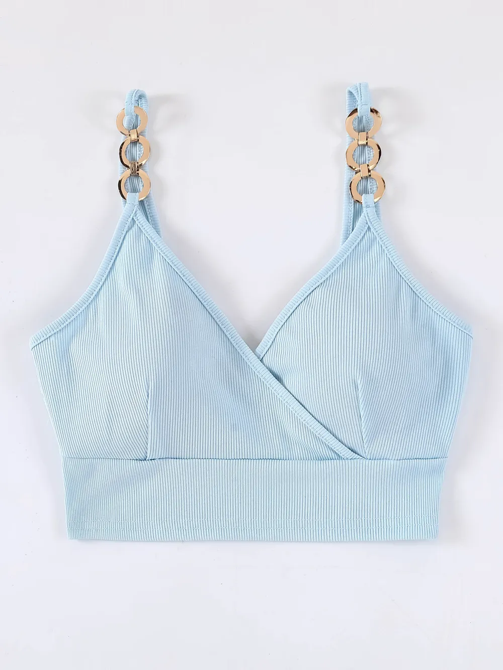 Chain Strap Ribbed Cami Top, image 3