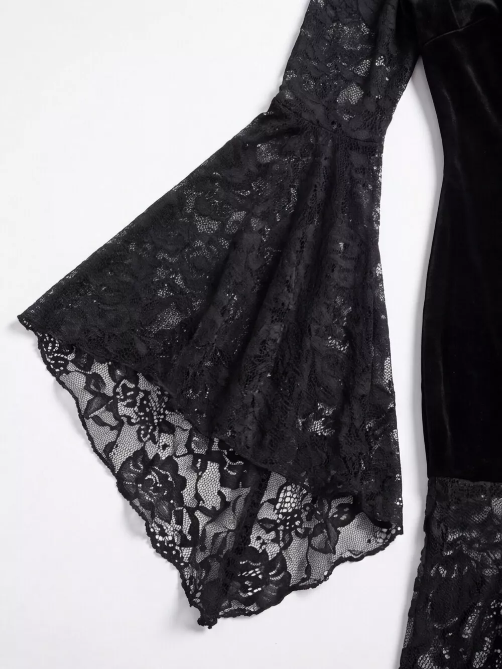 Lace V-Neck Flare Sleeve Dress, image 4