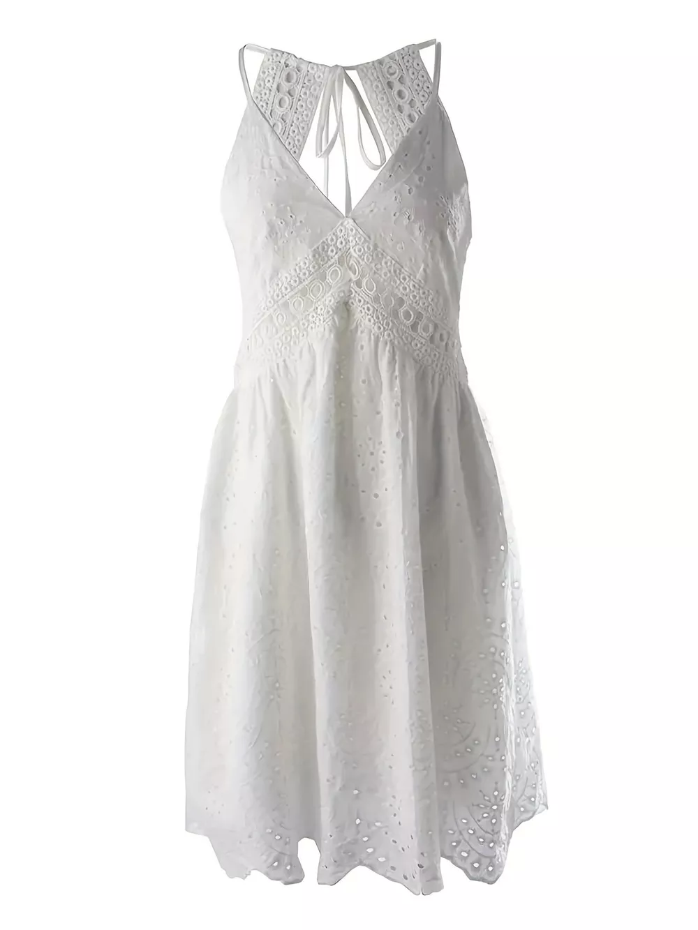 Eyelet Lace V-Neck Mini Dress, image 7