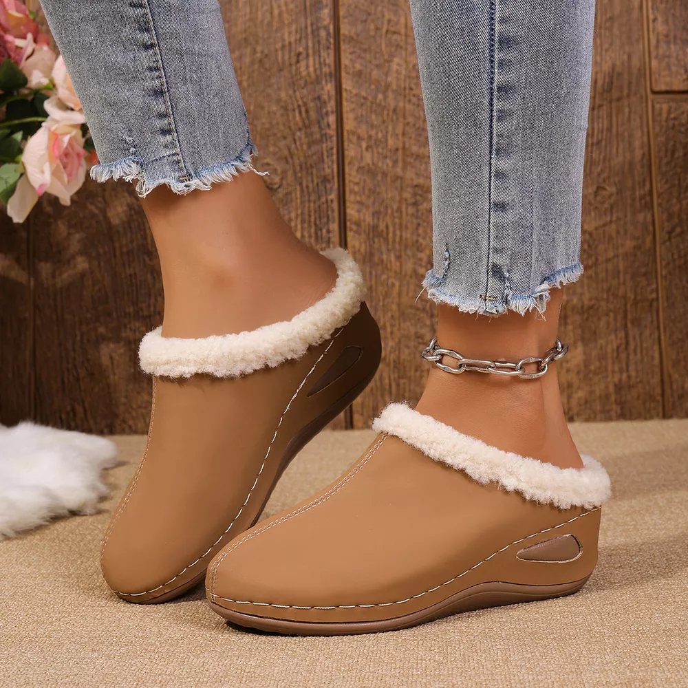 Cozy Plush Lined Wedge Slippers, image 5