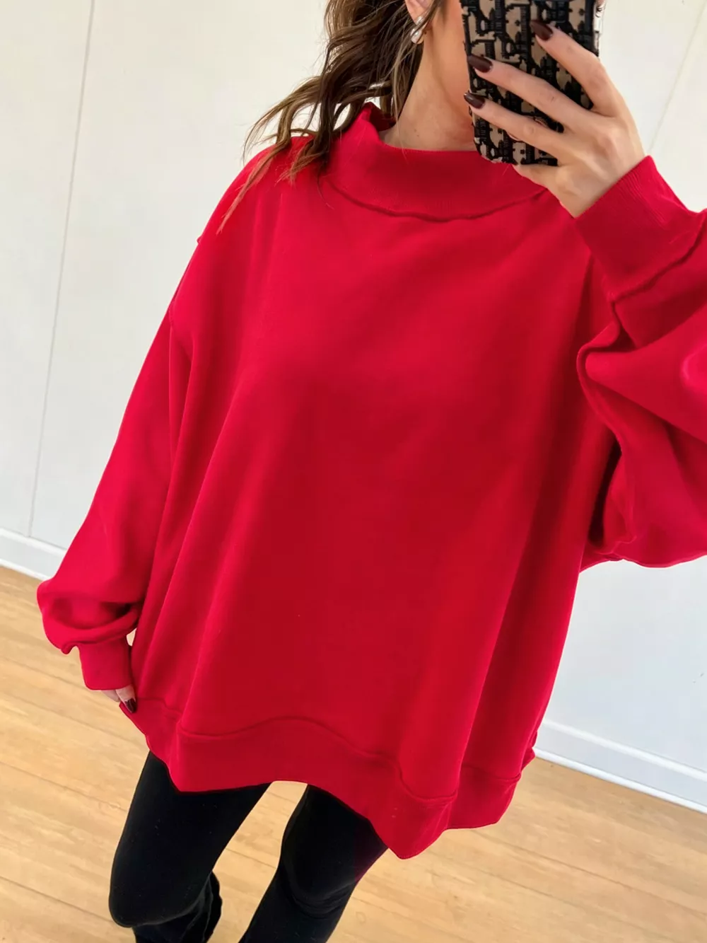 Mock Neck Dropped Shoulder Sweatshirt, image 7