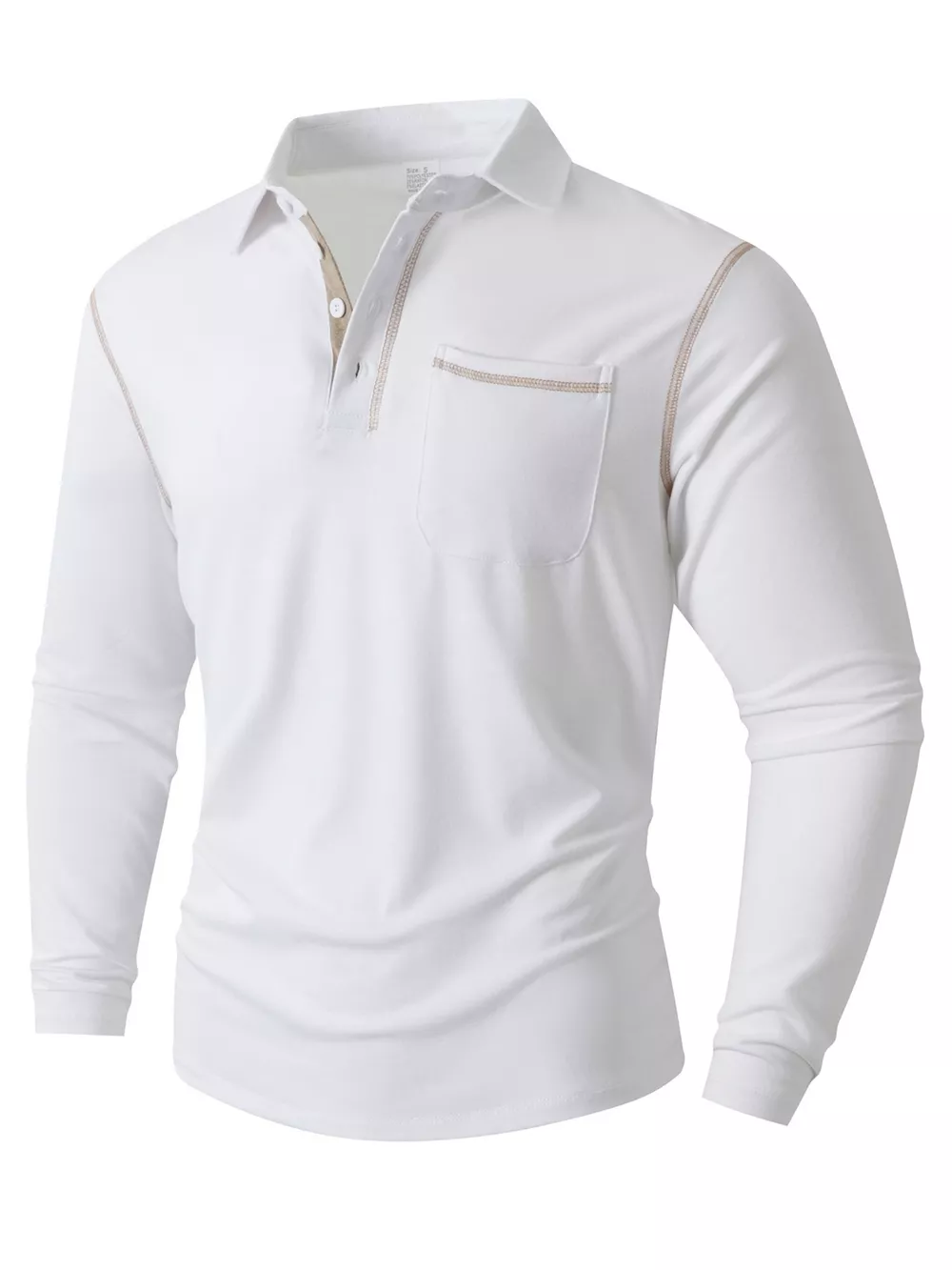 Men's Full Size Long Sleeve Casual Polo Plus Size, image 10