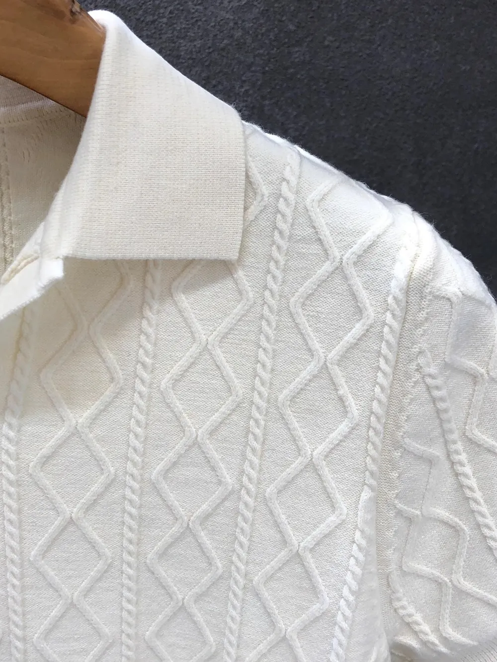 Men's Plus Size Basic style Collared Neck Knit Polo, image 11
