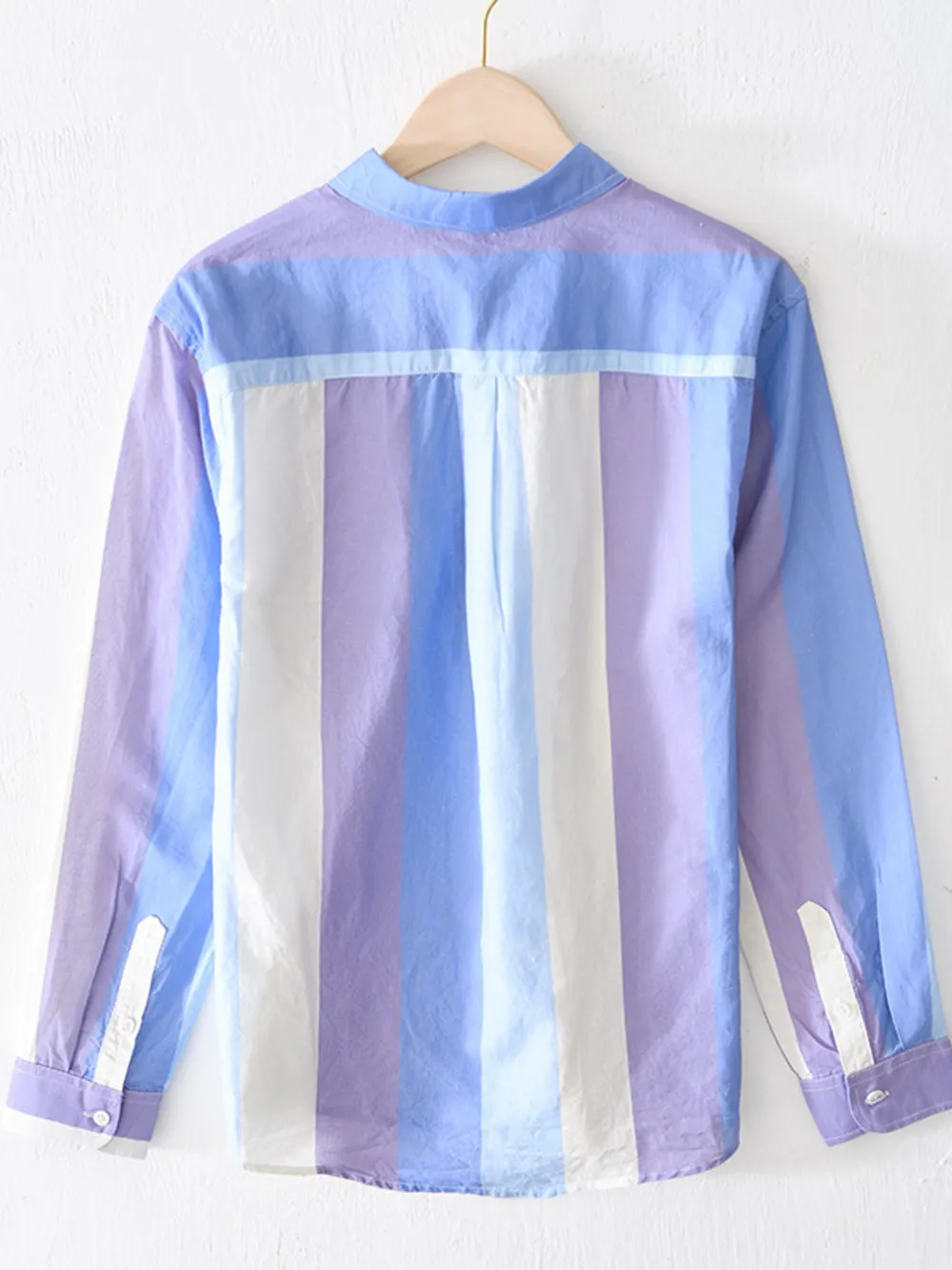 Men's Plus Size Gradient Stripe Long Sleeve Shirt, image 2