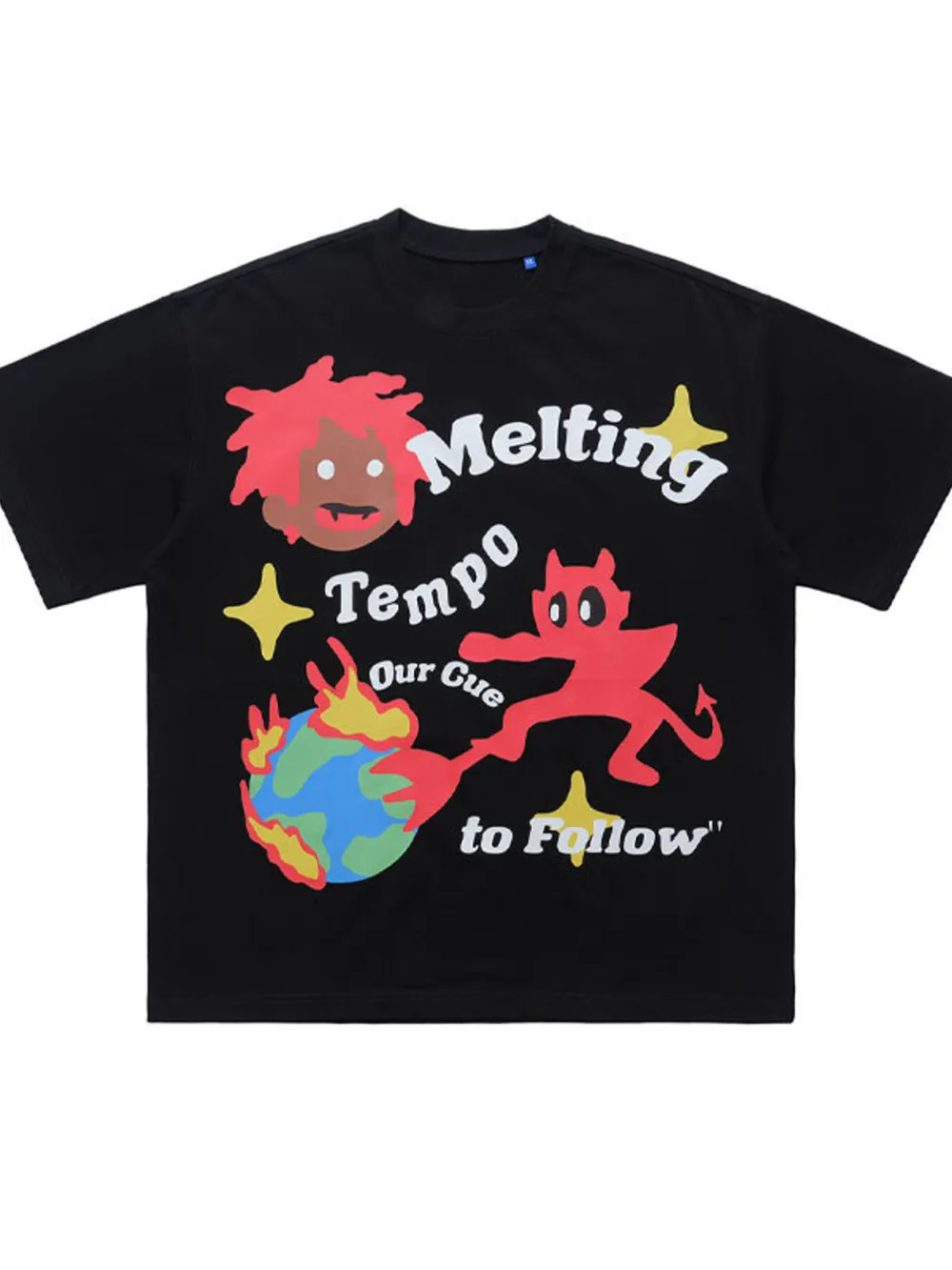 Men's Graphic Round Neck Oversized T-Shirt, image 6