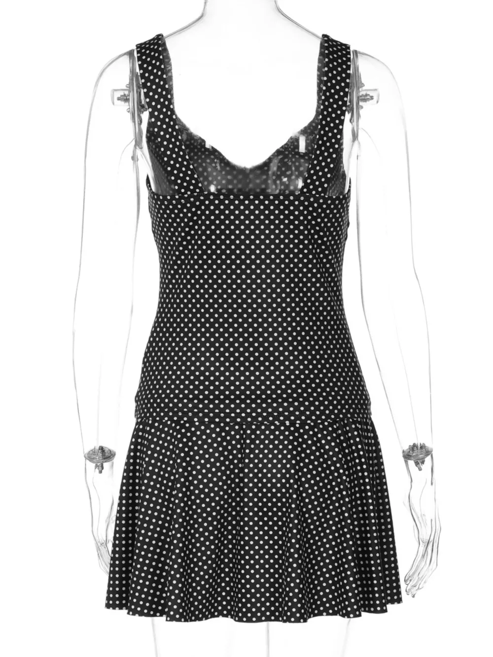 Polka Dot Print Crop Top and Skirt Set, image 9