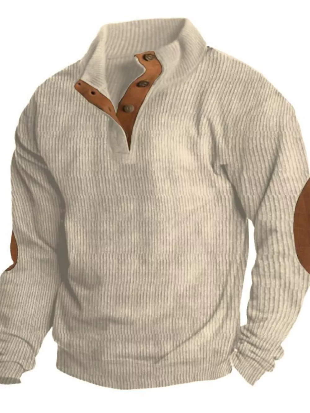 Men's Full Size Button Detail Long Sleeve Sweatshirt Plus Size, image 12