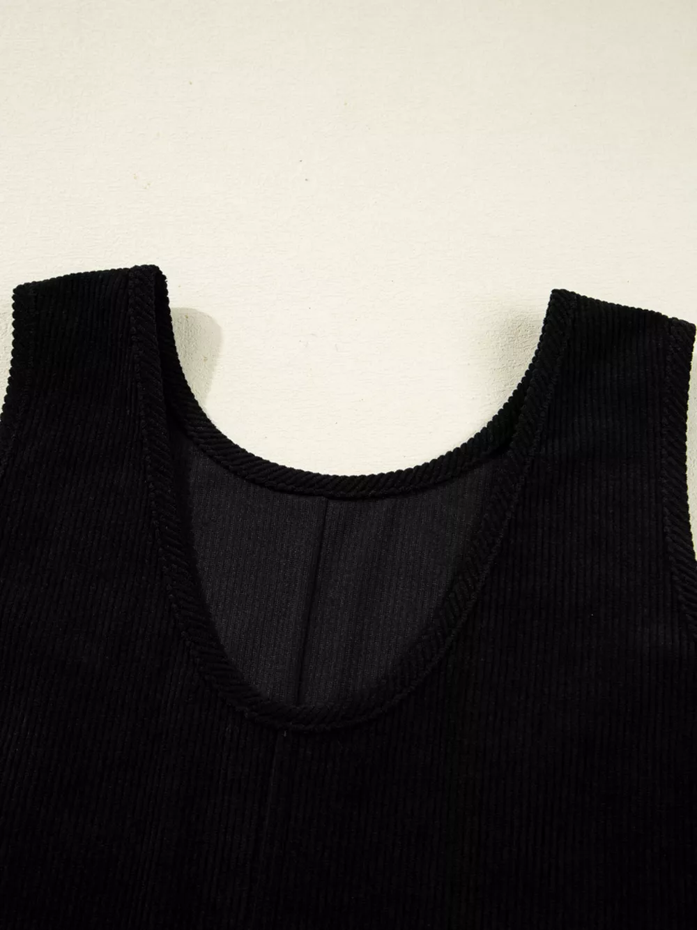 Corduroy Sleeveless Mini Dress with Patched Pockets, image 3