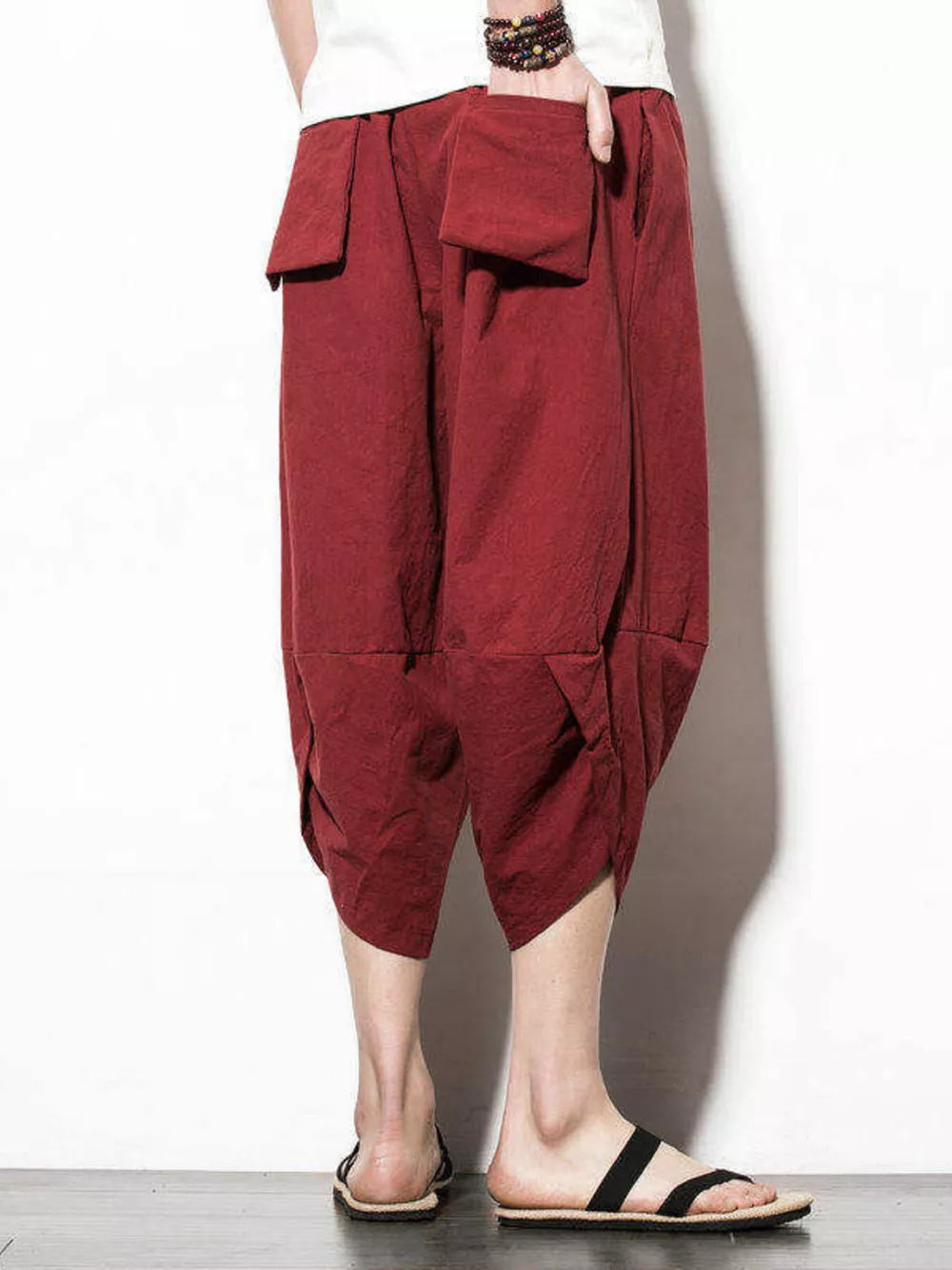 Men's Plus Size Loose Fit Cropped Pants, image 4
