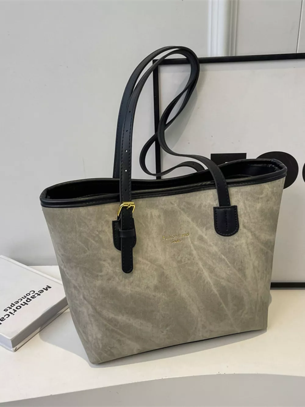 Contrast Strap Tote Bag, image 6