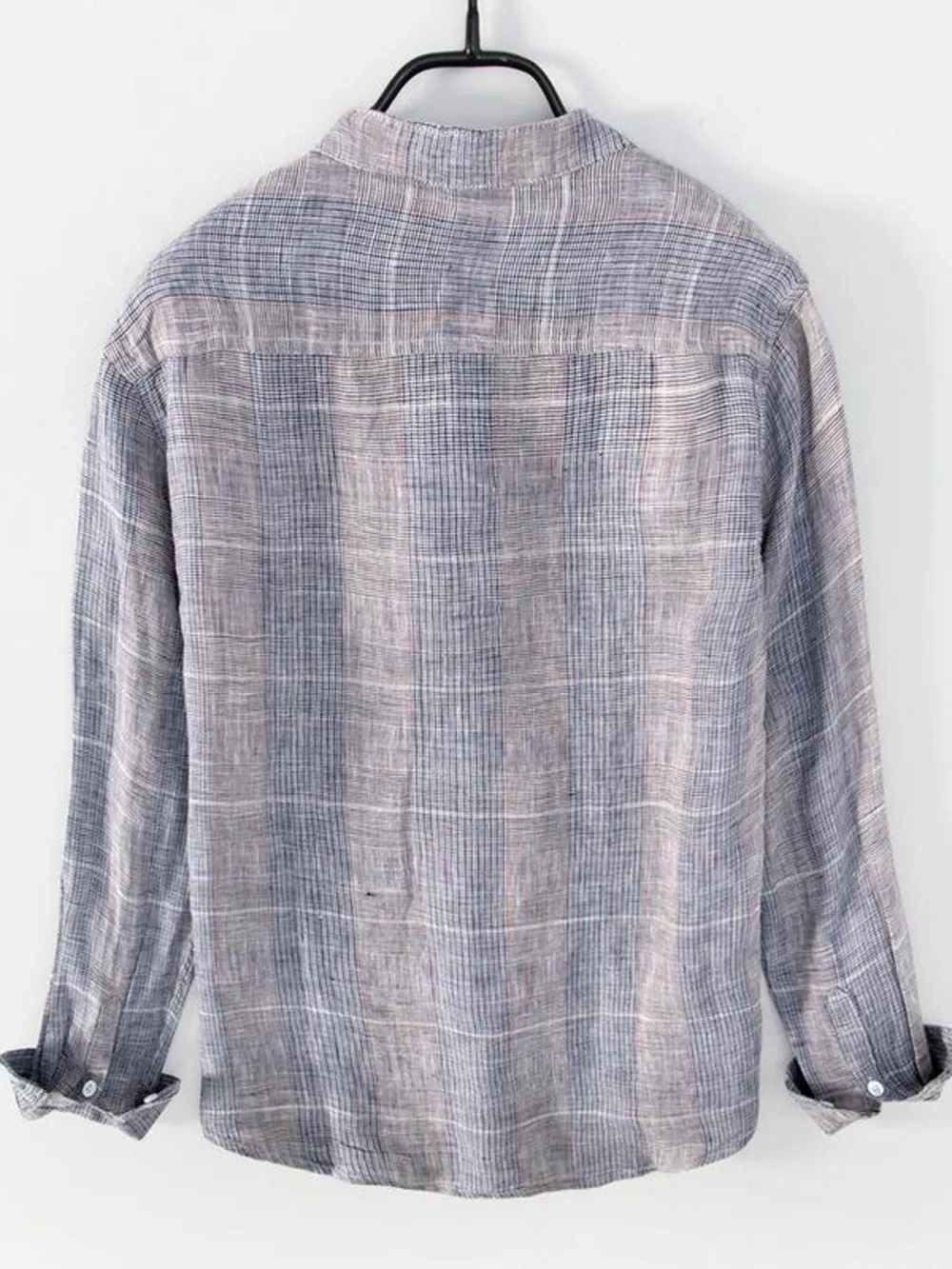 Men's Plus Size Striped Button Up Long Sleeve Shirt, image 2