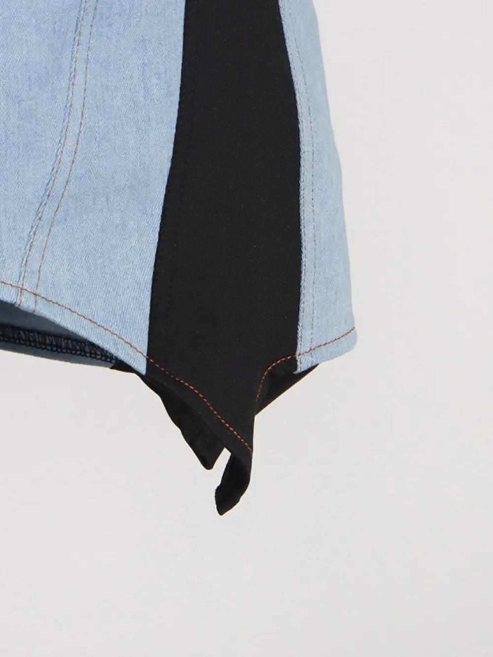Contrast Adjustable Strap Denim Dress, image 7