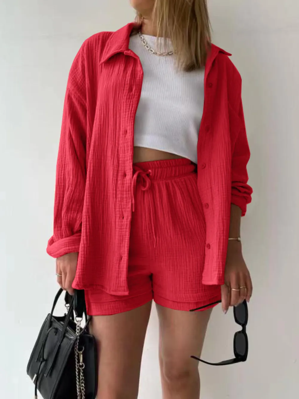 Button Up Shirt and Shorts Set, image 17
