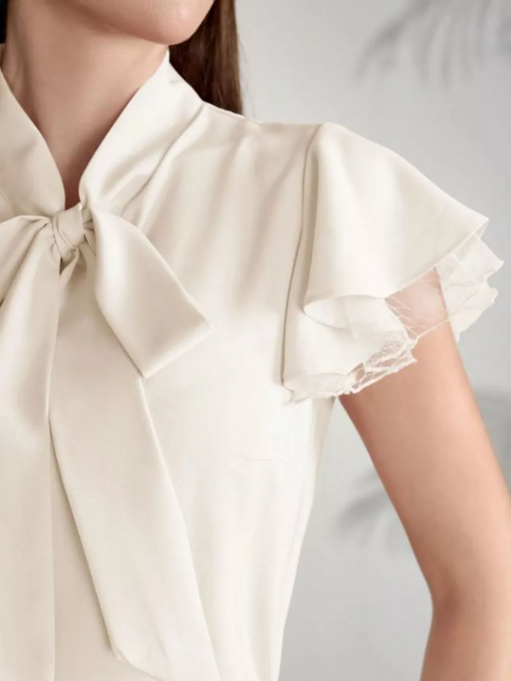 Tie-Neck Ruffle Sleeve Blouse, image 7