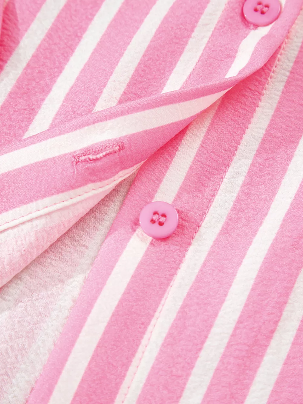 Stripe Buttoned Front Long Sleeve Top and Pants 2 Piece Sleepwear, image 5