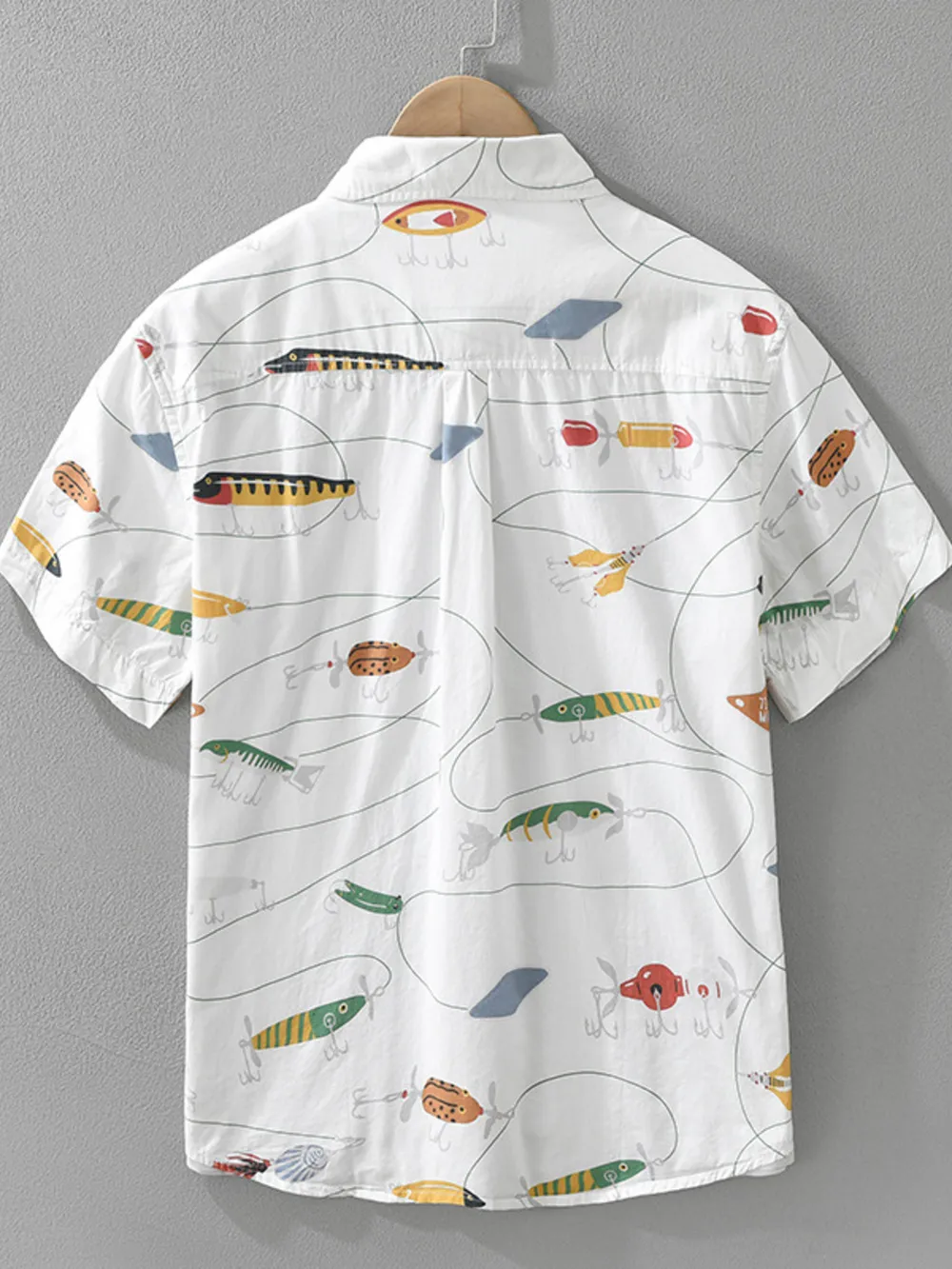 Men's Plus Size Printed Button Up Short Sleeve Shirt, image 3