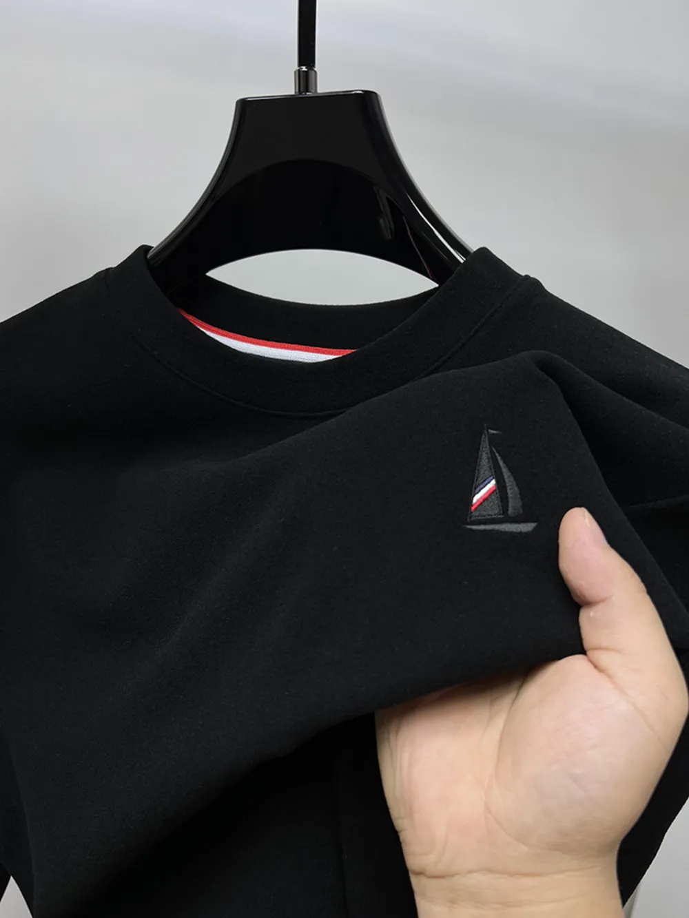 Men's Plus Size Round Neck Long Sleeve T-Shirt, image 3