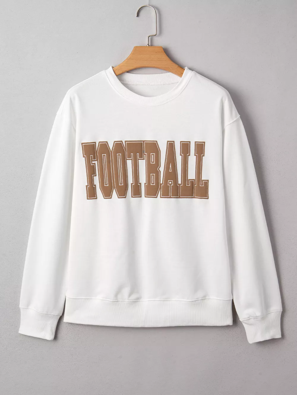 FOOTBALL 3D Letter Graphic Crew Neck Sweatshirt, image 3
