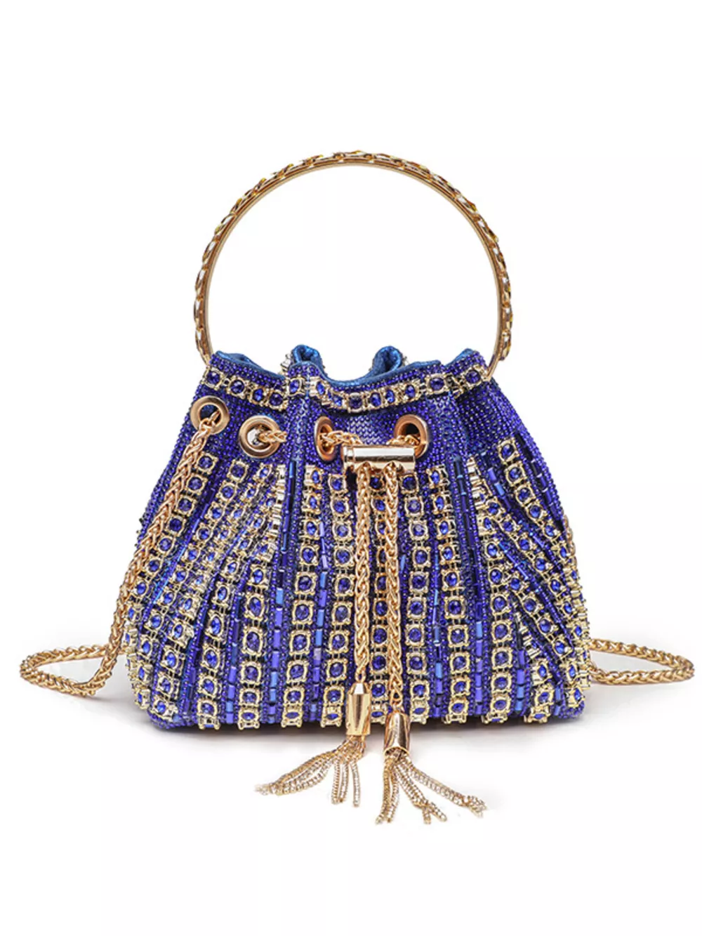 Rhinestone Embellished Bucket Crossbody Bag, image 6