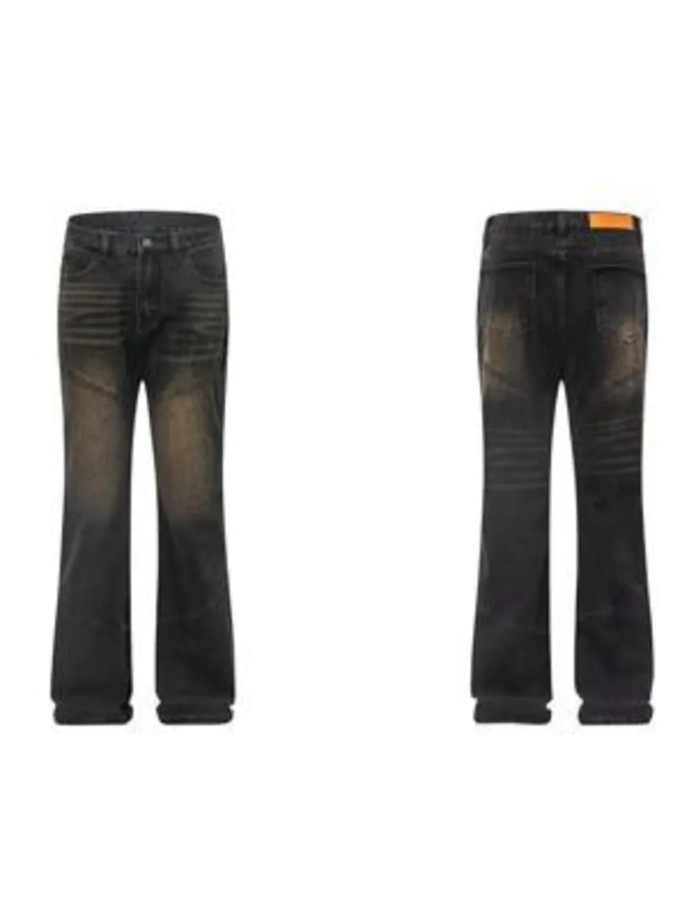 Men's Full Size Vintage Wash Bootcut Denim Jeans Plus Size, image 3