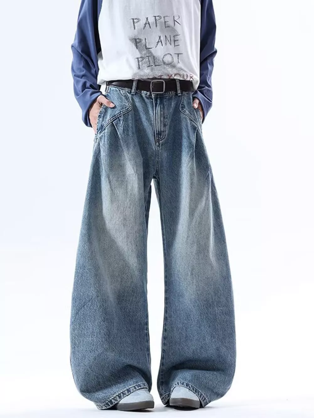 Men's Full Size Wide Leg Jeans Plus Size