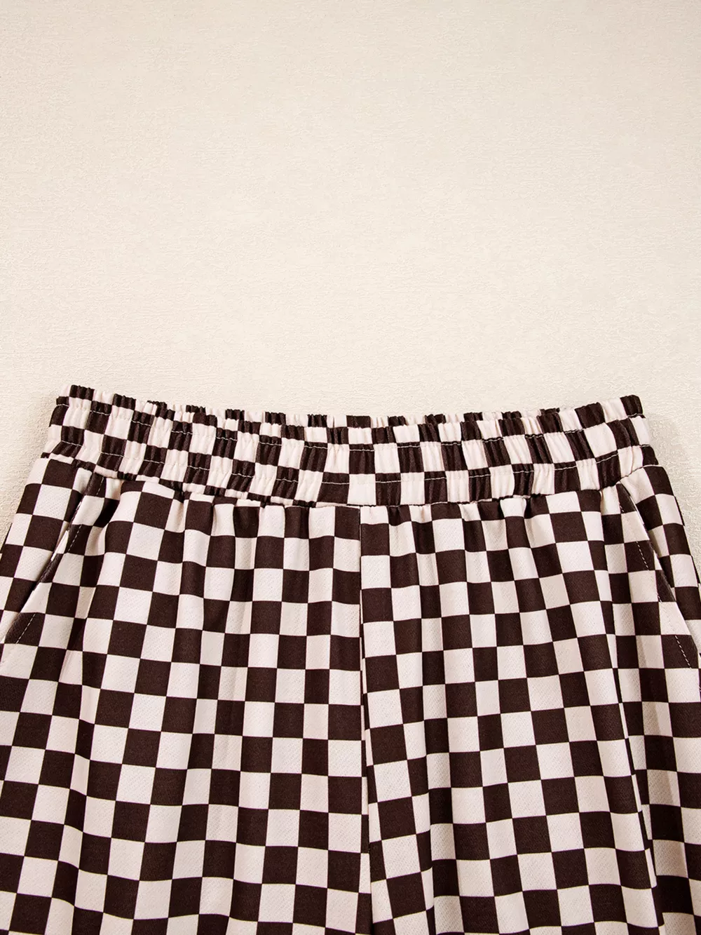 Checkered Drawstring Hoodie and Pants Set, image 9