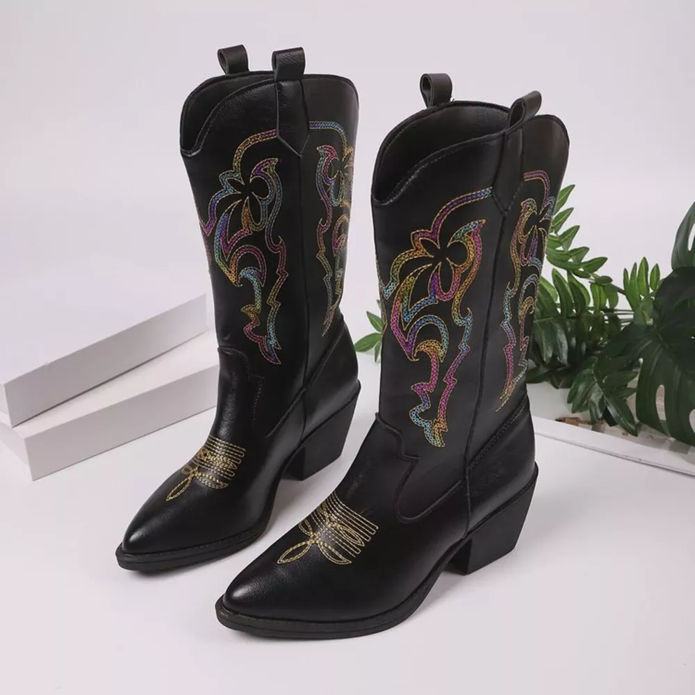 Point Toe Block Heels Boots, image 5