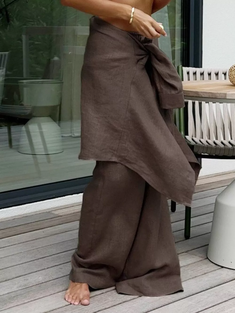Relaxed Fit Button Up Shirt and Pants Two-Piece Set, image 13