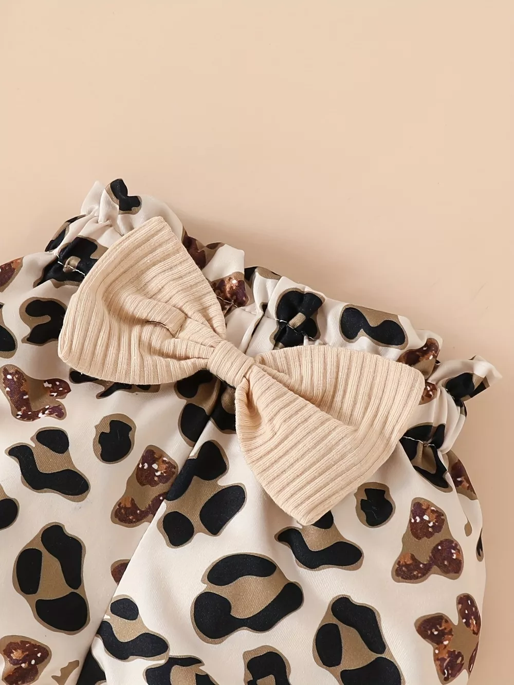 Children's Leopard Ruffled Bodysuit and Shorts Set with Headband, image 5