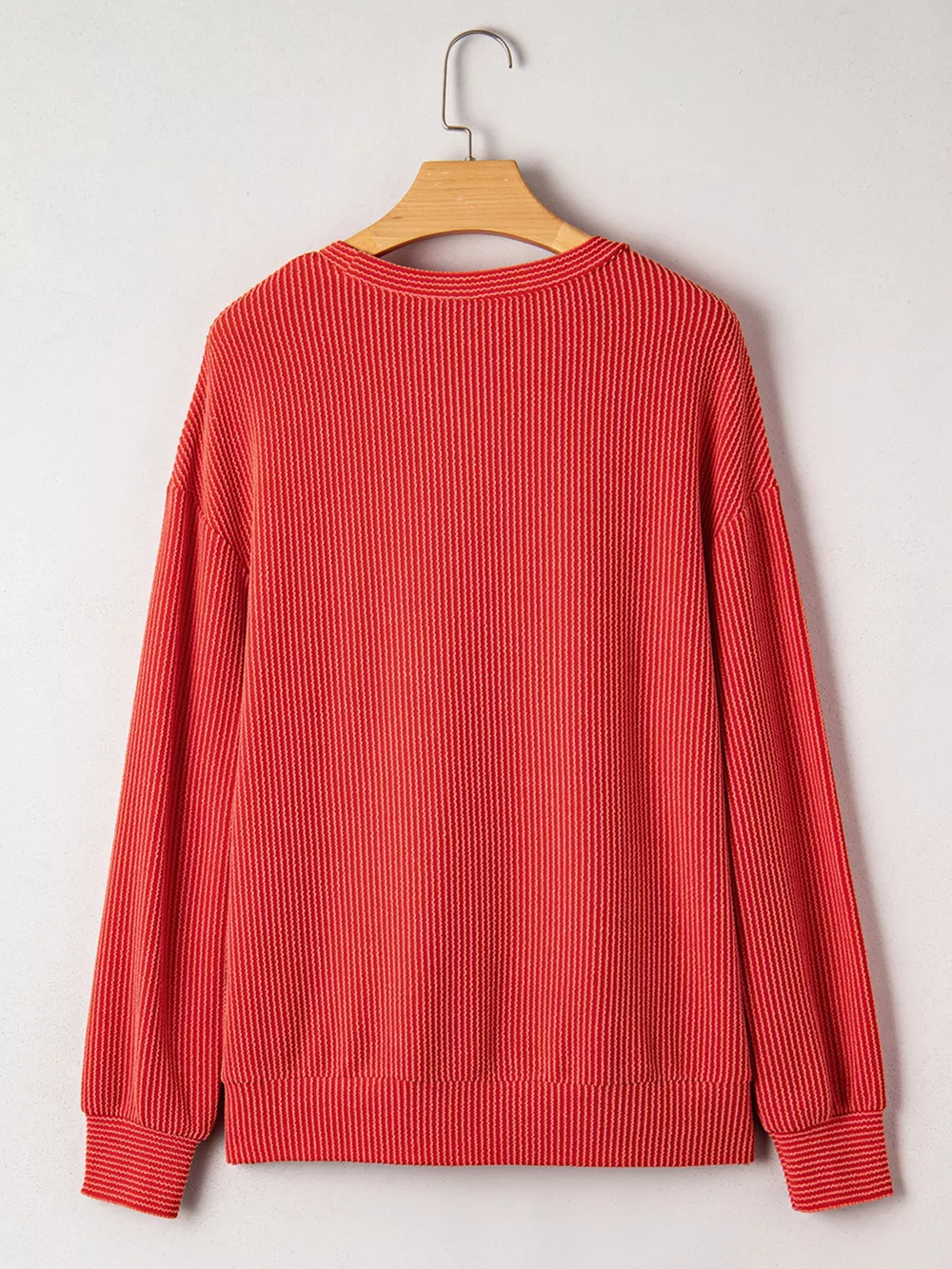 Merry Twisted Rib Christmas Loose Long Sleeve Top, image 7