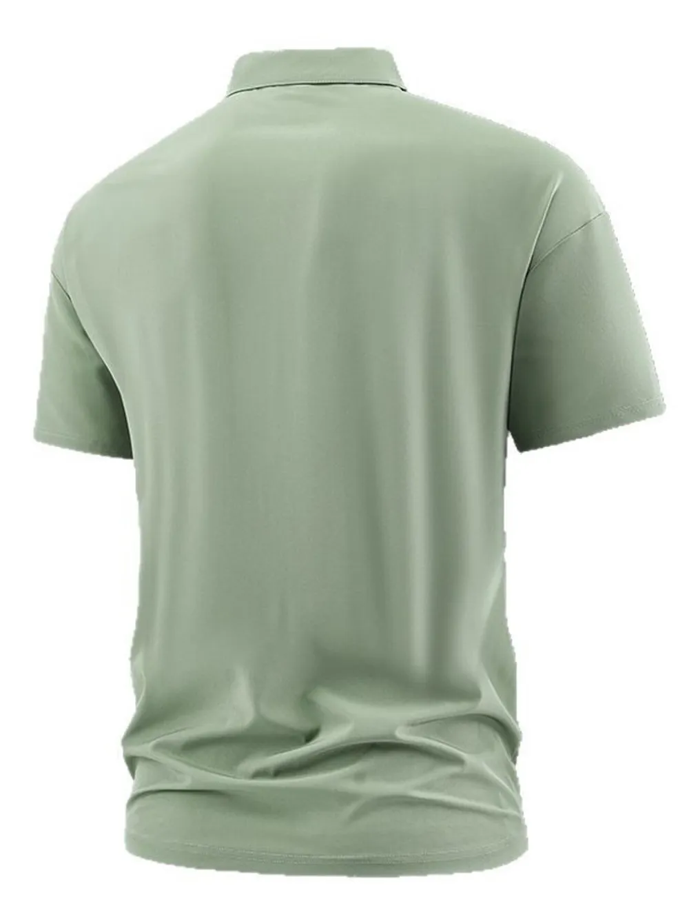 Men's Plus Size Casual Zipper Polo with Pocket, image 3