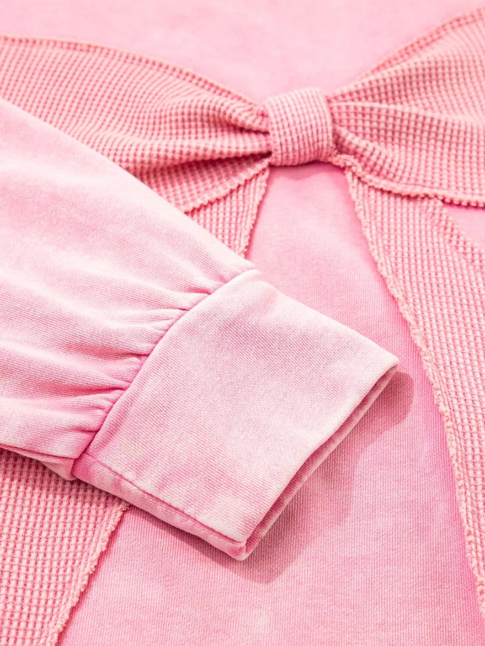 Mineral Wash Bow Patchwork Sweatshirt, image 6