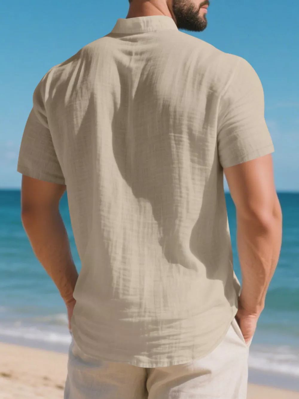 Men's Full Size Button Detail Short Sleeve Shirt Plus Size, image 12