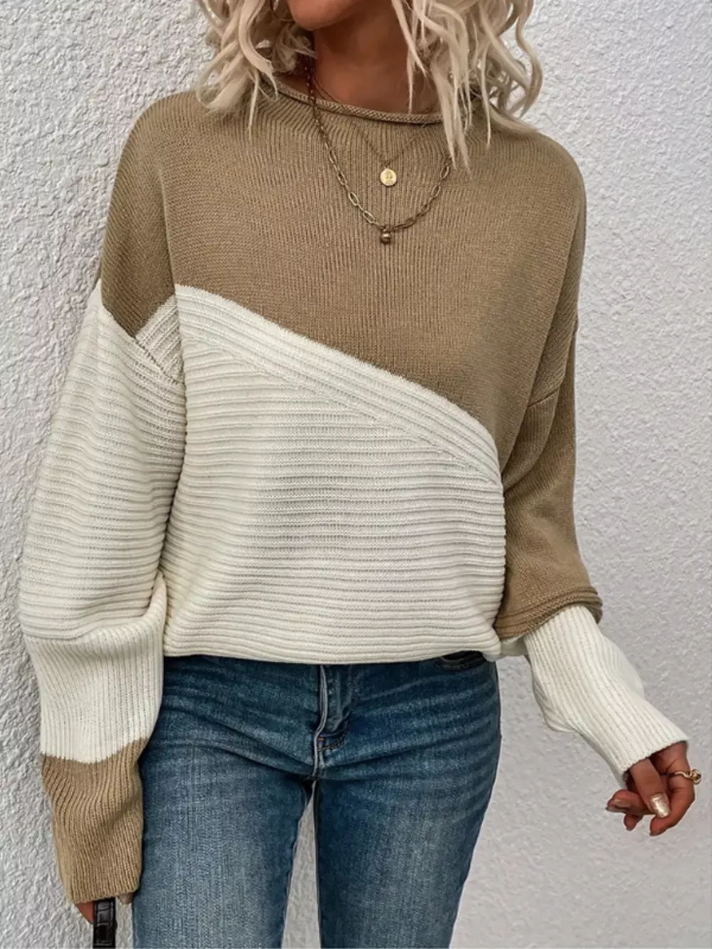 Color Block Ribbed Knit Sweater, image 12