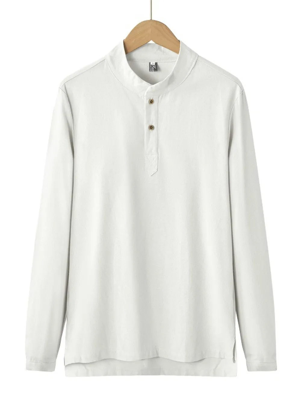 Men's Plus Size Button Detail Long Sleeve Blouse, image 15