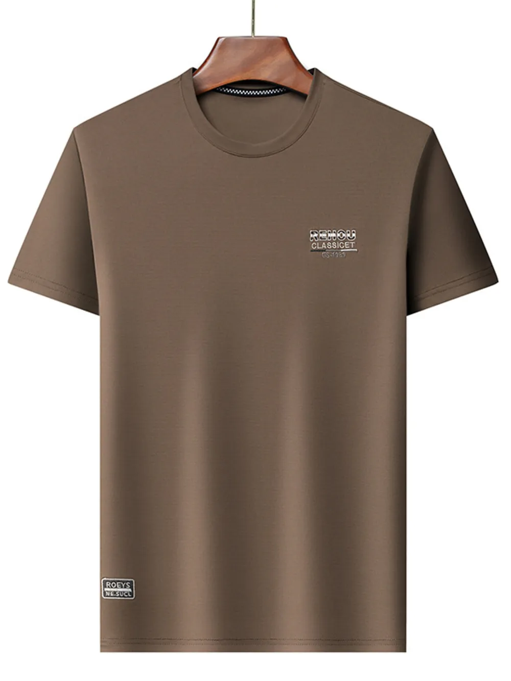 Men's Plus Size Round Neck Breathable Short Sleeve T-Shirt, image 2