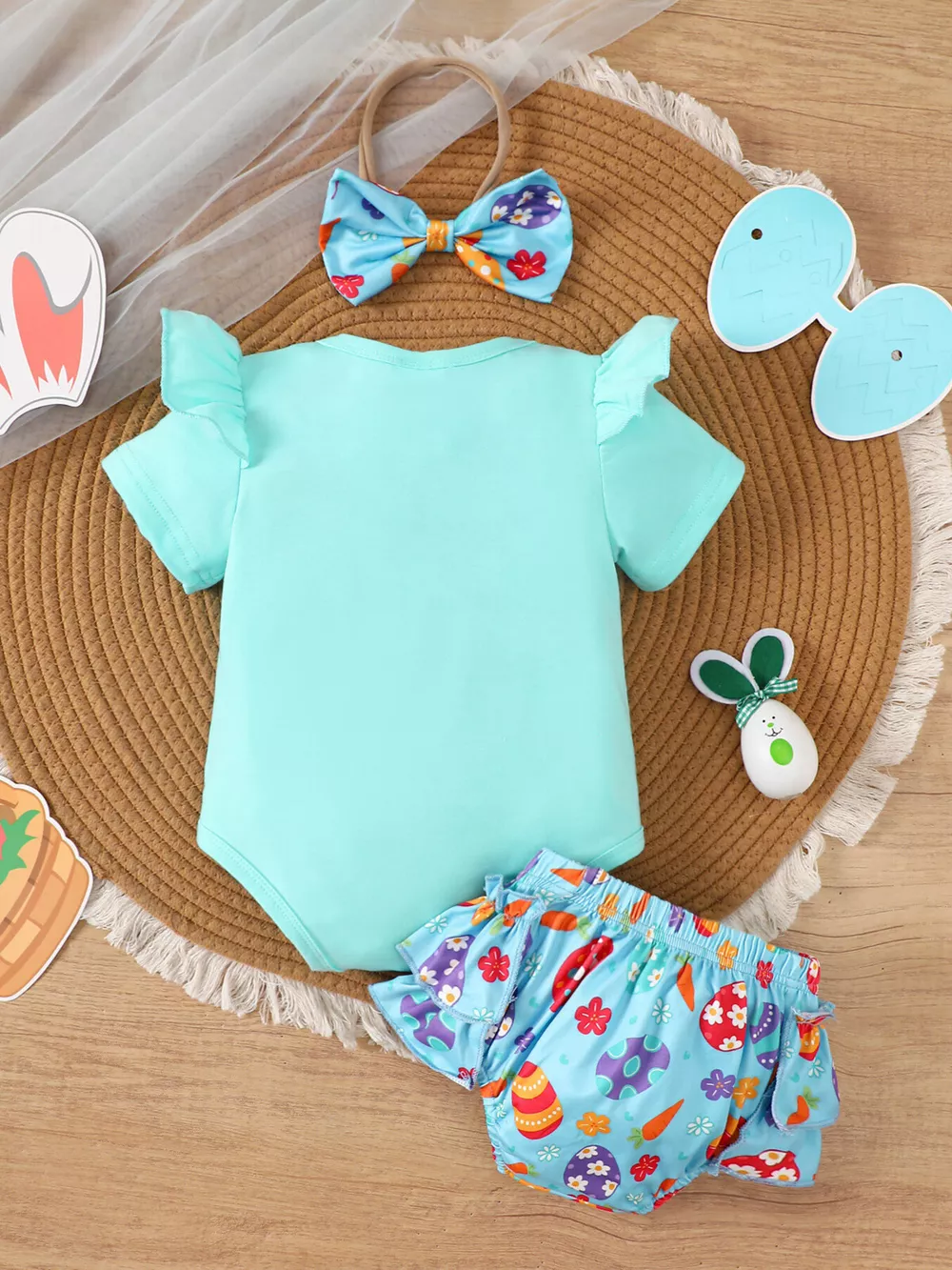Children's Easter Graphic Bodysuit and Skirt Set with Headband, image 12