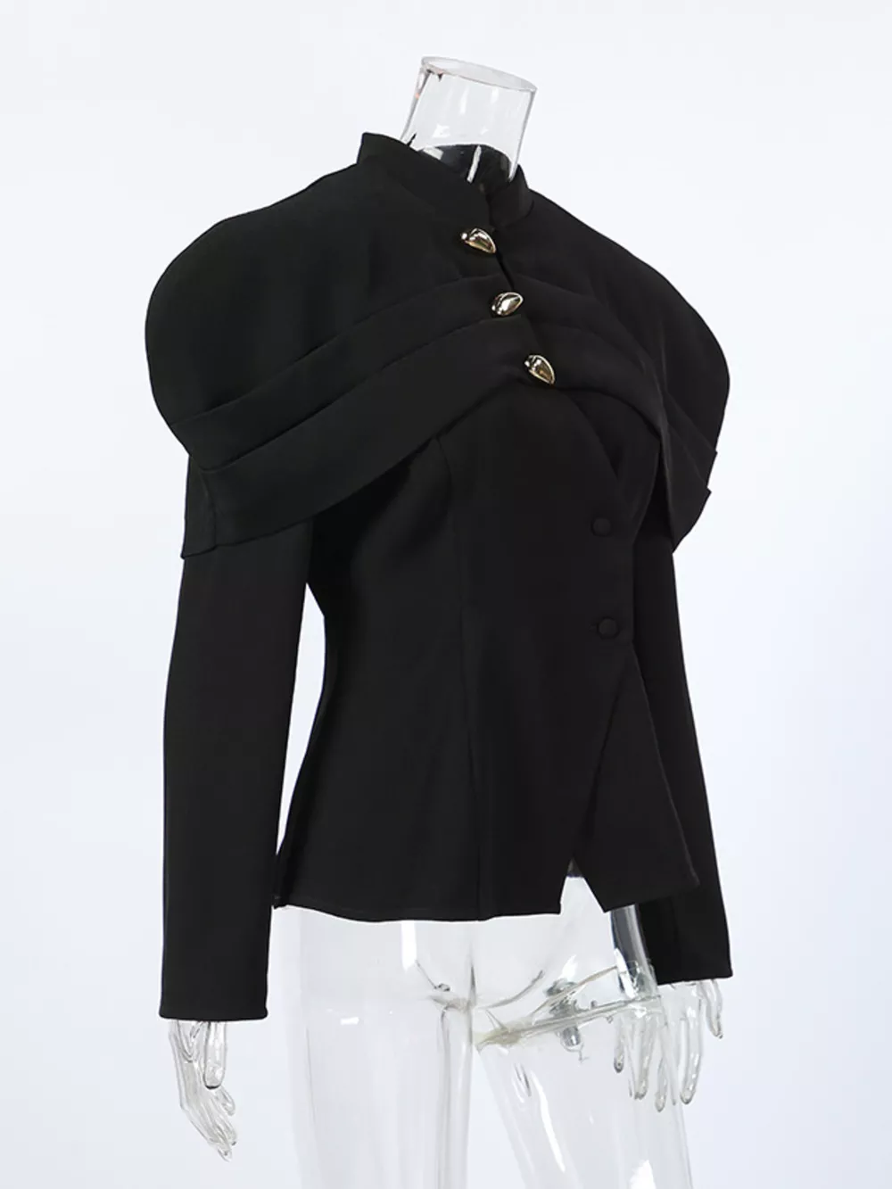 Cape-Style Button Up Outerwear, image 9