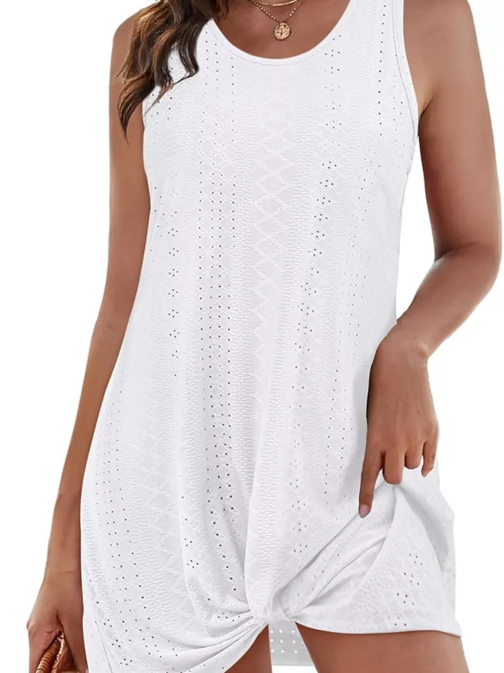 Sleeveless Knotted Hem Tank Dress, image 11