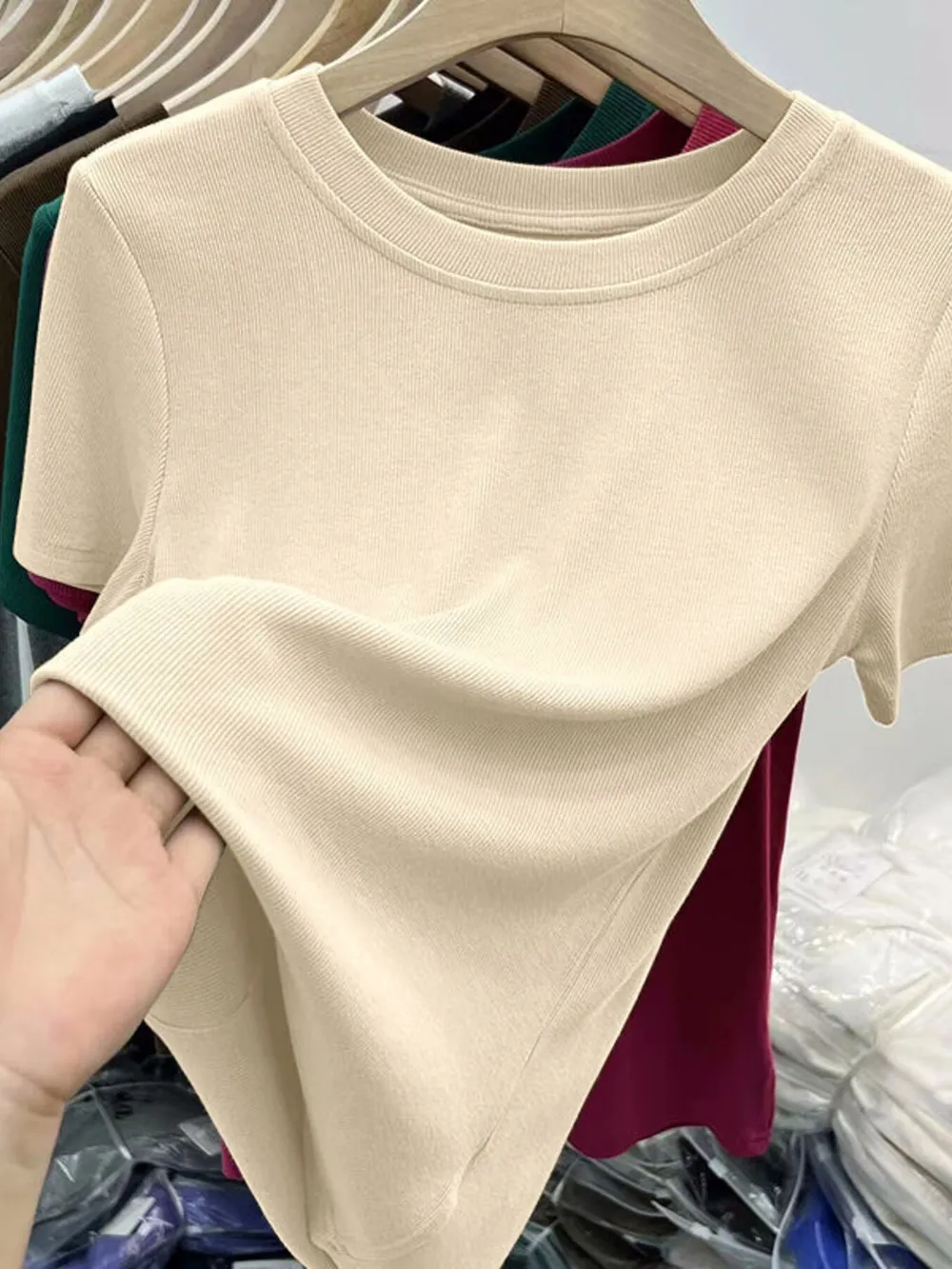 Crew Neck Short Sleeve T-Shirt, image 19
