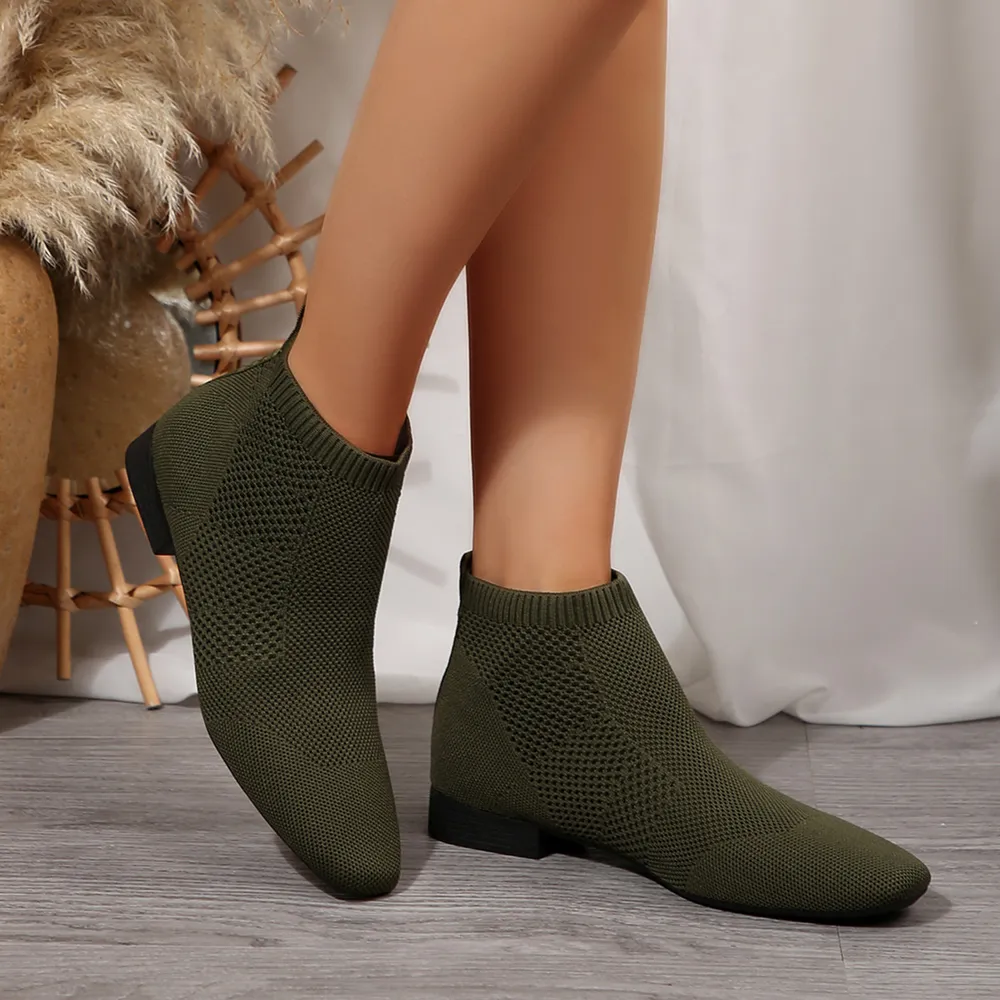 Mesh Knit Ankle Boots with Stretch Comfort Fit, image 12