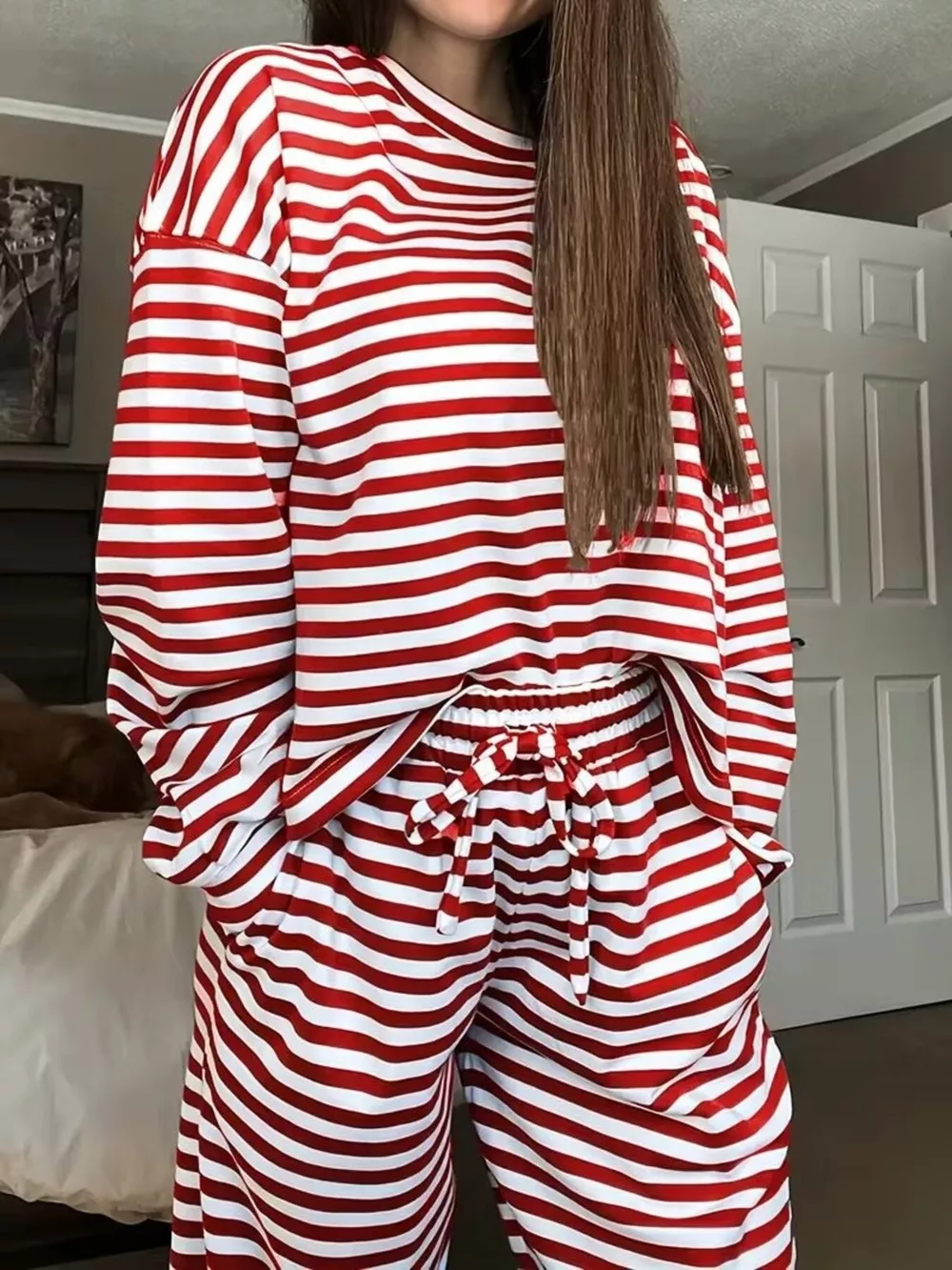 Striped Long Sleeve Top and Pants Set, image 11