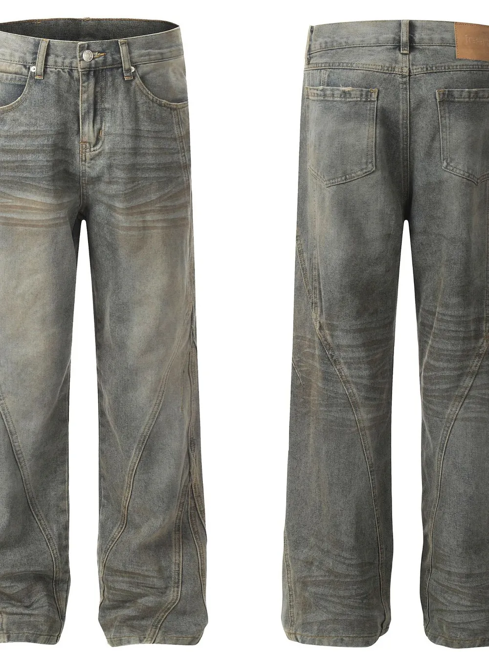 Men's Washed Loose Fit Jeans, image 4
