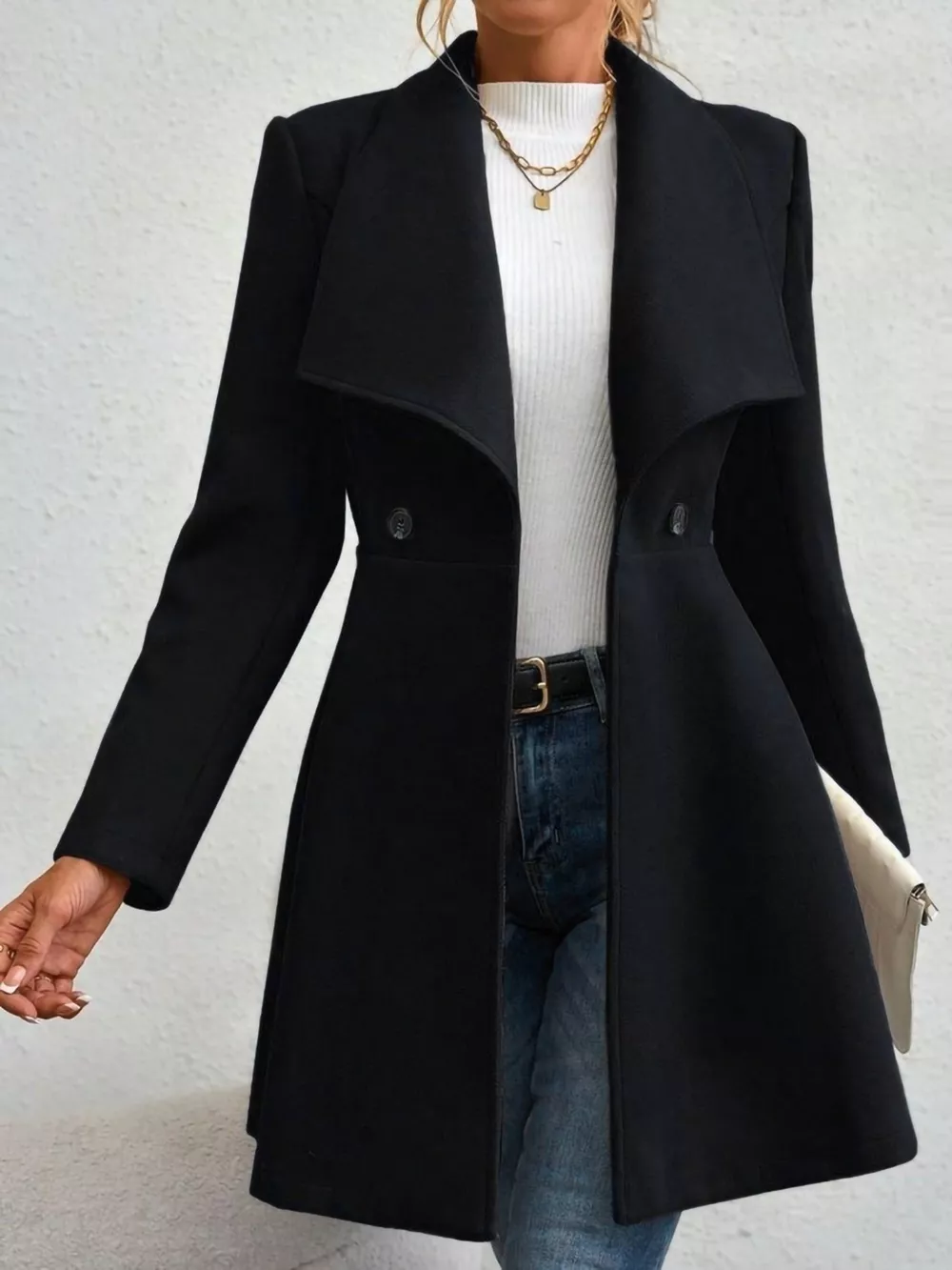 Double-Breasted Wool Blend Coat, image 9