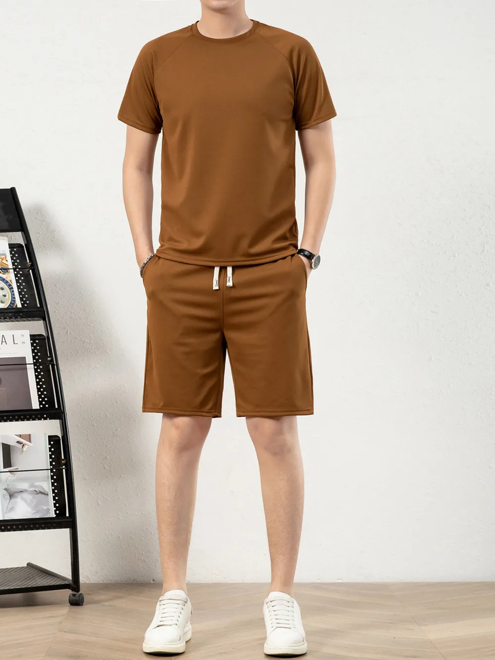 Men's Plus Size Short Sleeve Top and Shorts Set, image 6