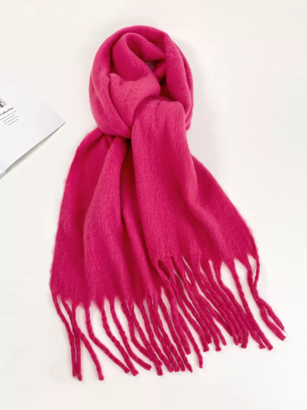 Fringe Hem Soft Winter Scarf, image 5
