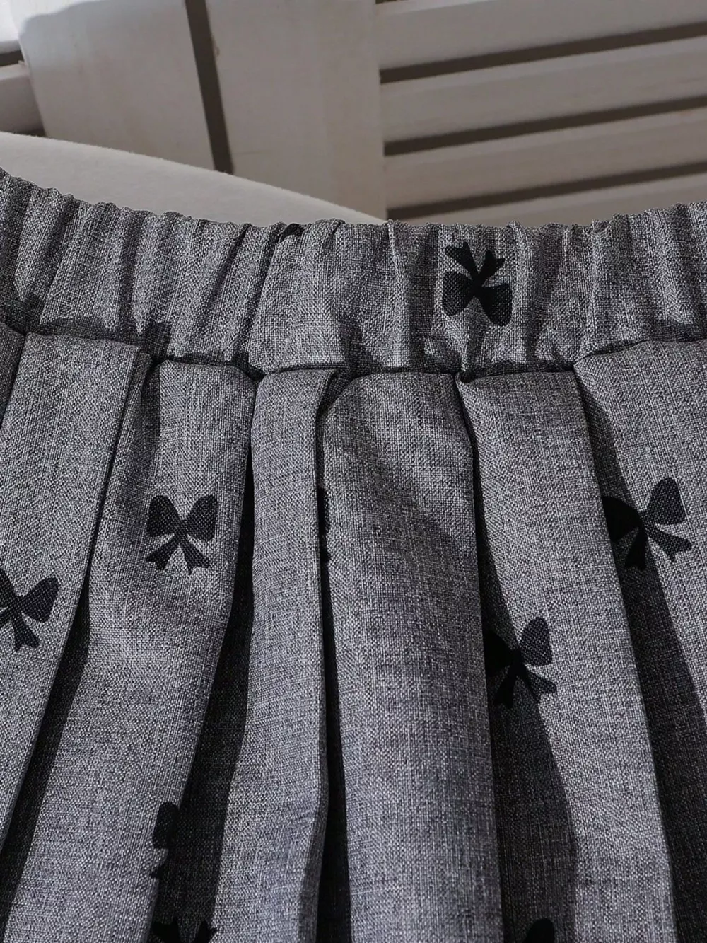 Children's Bow Print Lace Trimmed Top and Skirt Set, image 3